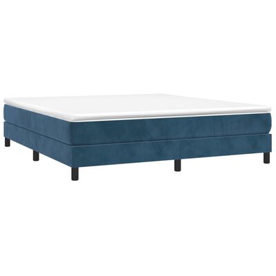 vidaXL Box spring postel s matrací tmavě modrá 160x200 cm samet