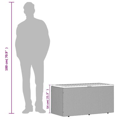 vidaXL Zahradní úložný box šedý 110x50x54 cm polyratan akáciové dřevo