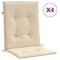vidaXL Podušky na židli nízké opěradlo 4 ks béžové 100x50x3 cm oxford