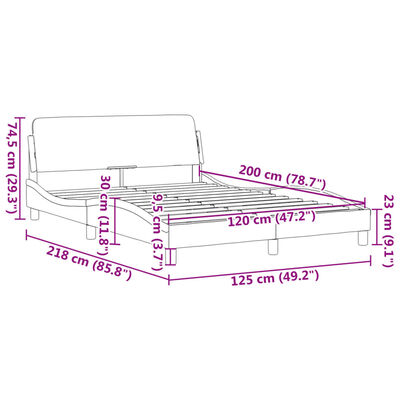 vidaXL Rám postele s čelem bílý a černý 120 x 200 cm umělá kůže