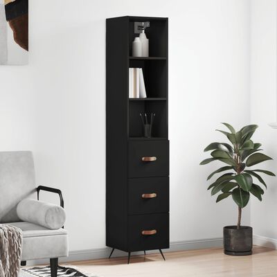 vidaXL Skříň highboard černá 34,5 x 34 x 180 cm kompozitní dřevo