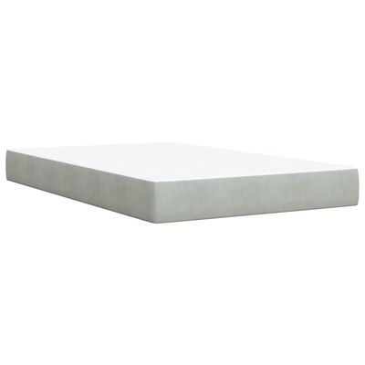 vidaXL Box spring postel s matrací světle šedá 120x190 cm samet