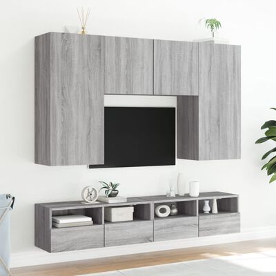 vidaXL Nástěnná TV skříňka šedá sonoma 80x30x30 cm kompozitní dřevo