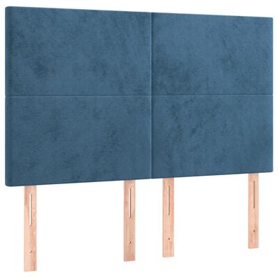 vidaXL Box spring postel s matrací tmavě modrá 140x190 cm samet