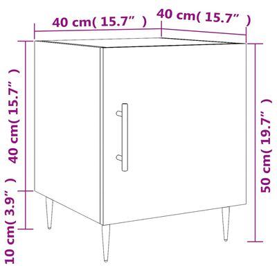 vidaXL Noční stolky 2 ks dub sonoma 40 x 40 x 50 cm kompozitní dřevo