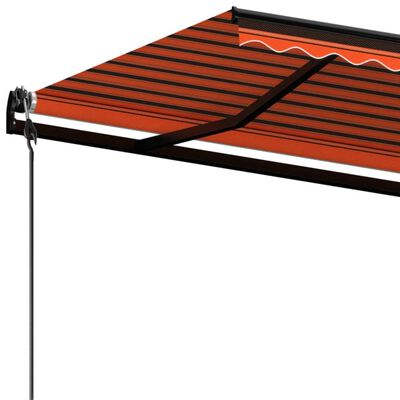 vidaXL Automatická zatahovací markýza 600 x 350 cm oranžovo-hnědá