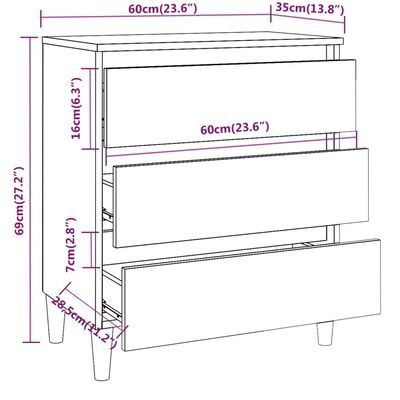 vidaXL Příborník hnědý dub 60 x 35 x 69 cm kompozitní dřevo