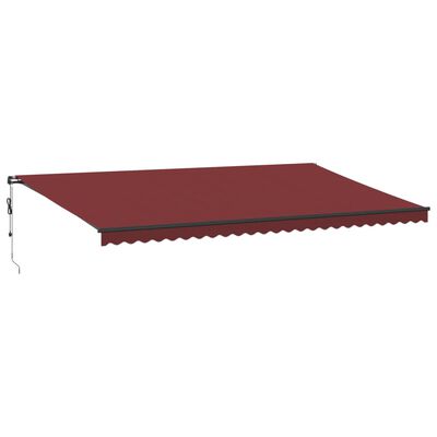 vidaXL Automatická zatahovací markýza s LED burgundská 600 x 350 cm