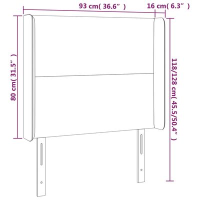 vidaXL Čelo postele typu ušák tmavě modrá 93x16x118/128 cm samet