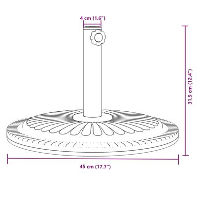 vidaXL Stojan na slunečník pro tyč Ø 38 / 48 mm 12 kg kruhový