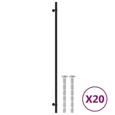 vidaXL Nábytkové úchytky 20 ks černé 480 mm nerezová ocel