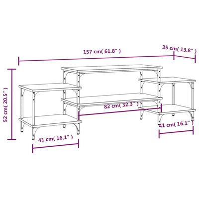 vidaXL TV skříňka kouřový dub 157 x 35 x 52 cm kompozitní dřevo