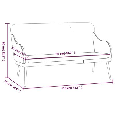 vidaXL Lavice černá 110 x 76 x 80 cm umělá kůže