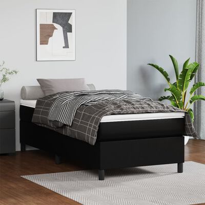 vidaXL Box spring postel s matrací černá 90x200 cm umělá kůže