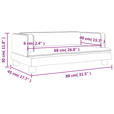 vidaXL Dětská pohovka cappuccino 80 x 45 x 30 cm umělá kůže