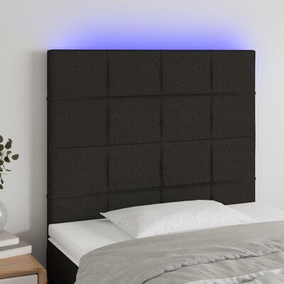 vidaXL Čelo postele s LED černé 100x5x118/128 cm textil