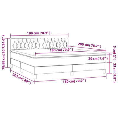 vidaXL Box spring postel s matrací černá 180x200 cm textil