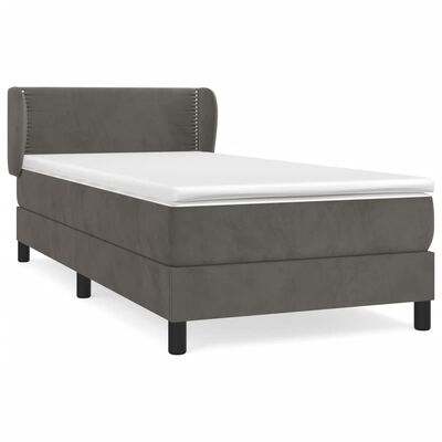 vidaXL Box spring postel s matrací tmavě šedá 80 x 200 cm samet