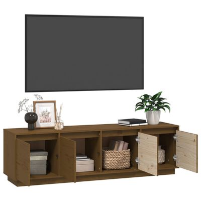 vidaXL TV skříňka medově hnědá 156 x 37 x 45 cm masivní borové dřevo