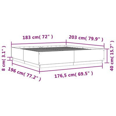 vidaXL Rám postele betonově šedý 180 x 200 cm kompozitní dřevo