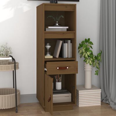 vidaXL Skříň highboard medově hnědá 34x40x108,5 cm masivní borovice