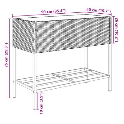 vidaXL Zahradní truhlíky s policí 2 ks šedé 90 x 40 x 75 cm