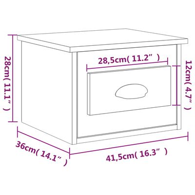 vidaXL Nástěnné noční stolky 2 ks bílé vysoký lesk 41,5 x 36 x 28 cm