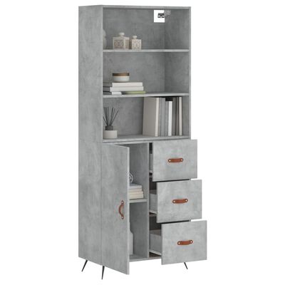 vidaXL Skříň highboard betonově šedá 69,5x34x180 cm kompozitní dřevo