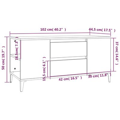 vidaXL TV skříňka hnědý dub 102x44,5x50 cm kompozitní dřevo