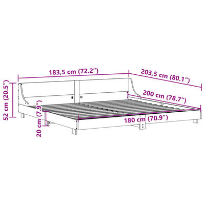 vidaXL Postel bez matrace bílá 180 x 200 cm masivní borovice