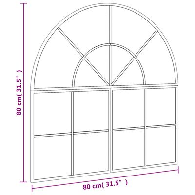 vidaXL Nástěnné zrcadlo černé 80 x 80 cm oblouk železo