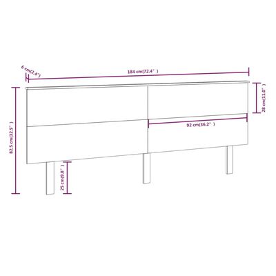 vidaXL Čelo postele šedé 184 x 6 x 82,5 cm masivní borovice