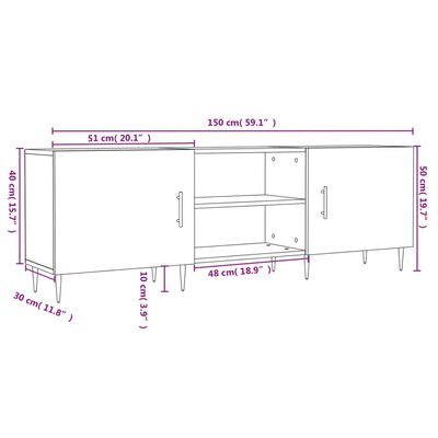 vidaXL TV skříňka betonově šedá 150 x 30 x 50 cm kompozitní dřevo