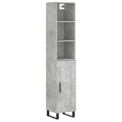 vidaXL Skříň highboard betonově šedá 34,5x34x180 cm kompozitní dřevo