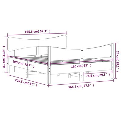 vidaXL Postel bez matrace bílá 160 x 200 cm masivní borovice