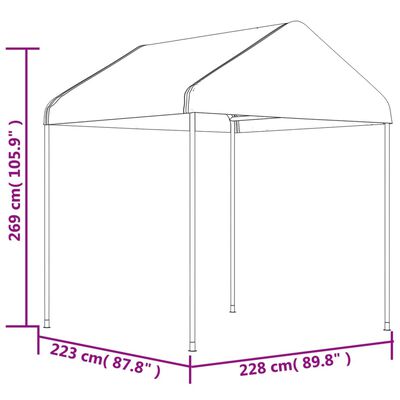 vidaXL Altán se střechou bílý 17,84 x 2,28 x 2,69 m polyethylen