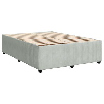 vidaXL Box spring postel s matrací světle šedá 140x200 cm samet