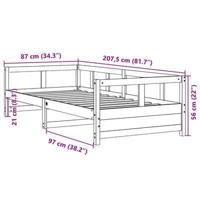 vidaXL Válenda bez matrace bílá 80 x 200 cm masivní borovice