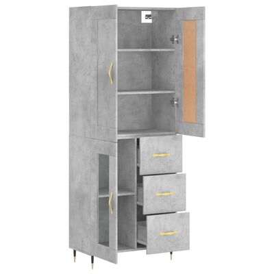 vidaXL Skříň highboard betonově šedá 69,5x34x180 cm kompozitní dřevo