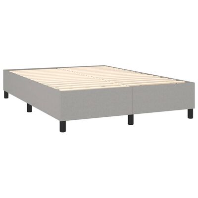 vidaXL Box spring postel s matrací a LED světle šedá 140x190 cm textil