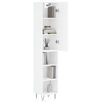 vidaXL Skříň highboard bílá s vysokým leskem 34,5x34x180 cm kompozit