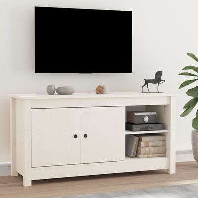 vidaXL TV skříňka bílá 103 x 36,5 x 52 cm masivní borové dřevo