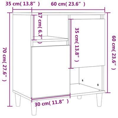 vidaXL Příborníky 2 ks betonově šedé 60 x 35 x 70 cm kompozitní dřevo