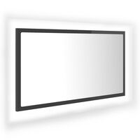 vidaXL LED koupelnové zrcadlo šedé vysoký lesk 80x8,5x37 cm akrylové