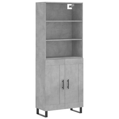 vidaXL Skříň highboard betonově šedá 69,5x34x180 cm kompozitní dřevo