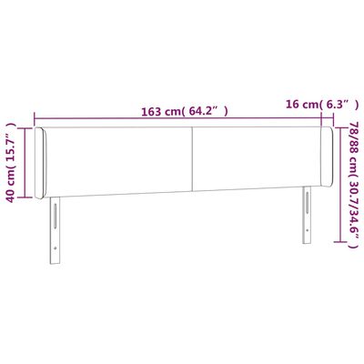 vidaXL Čelo postele s LED bílé 163 x 16 x 78/88 cm umělá kůže