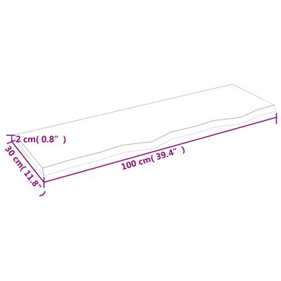 vidaXL Koupelnová deska tmavě hnědá 100x30x2 cm ošetřený masiv