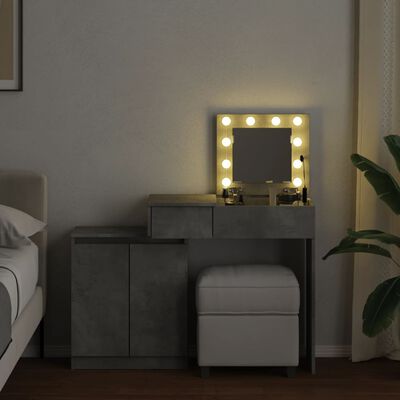 vidaXL Toaletní stolek s LED betonově šedý 115 x 37 x 110,5 cm