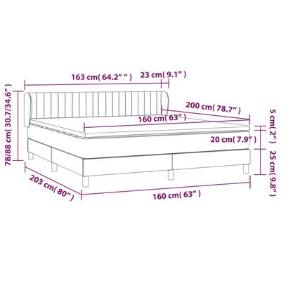 vidaXL Box spring postel s matrací krémová 160x200 cm textil