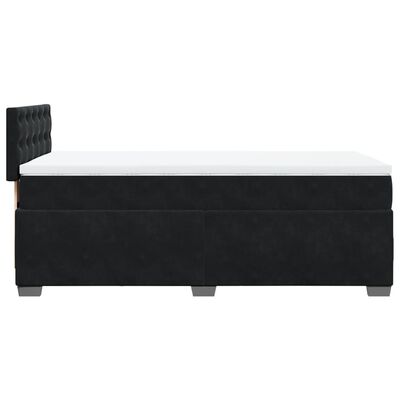 vidaXL Box spring postel s matrací černá 100x200 cm samet